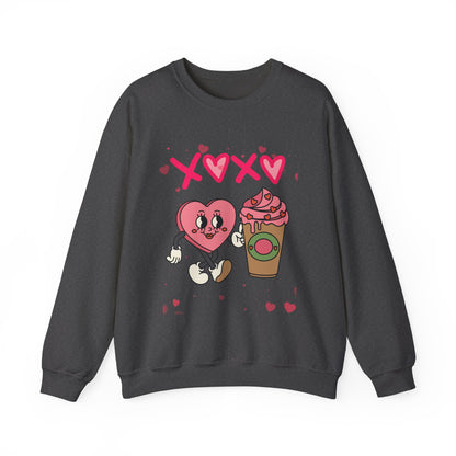 Fuel Your Heart: The Retro "XOXO" Coffee Lover’s Sweatshirt