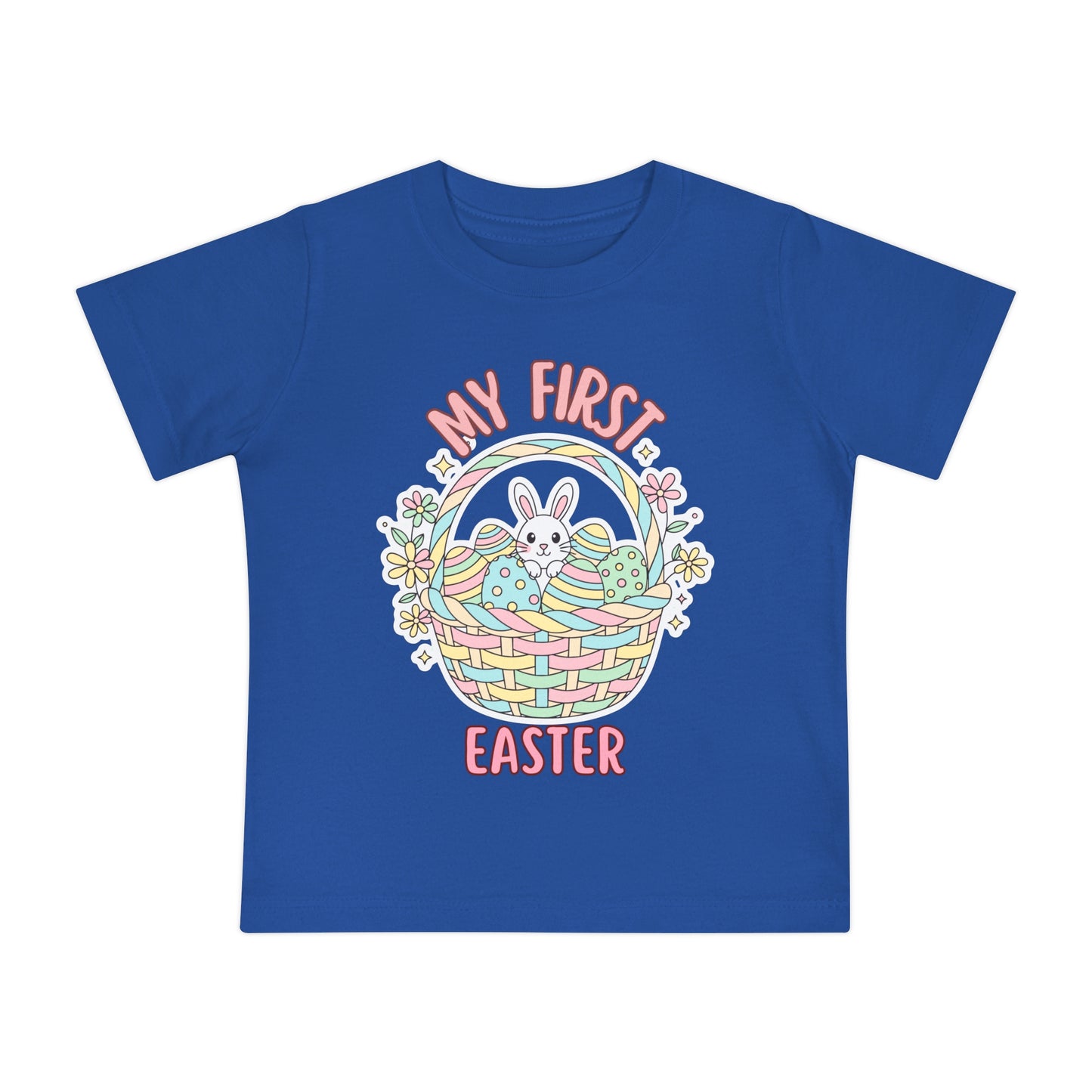 My First Easter Baby Shirt – Bunny Basket Infant Tee, Cute First Easter Outfit, Spring Baby Clothes
