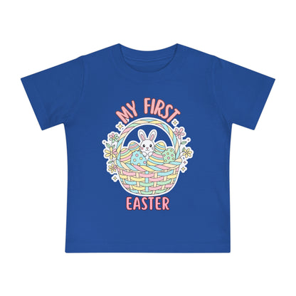 My First Easter Baby Shirt – Bunny Basket Infant Tee, Cute First Easter Outfit, Spring Baby Clothes