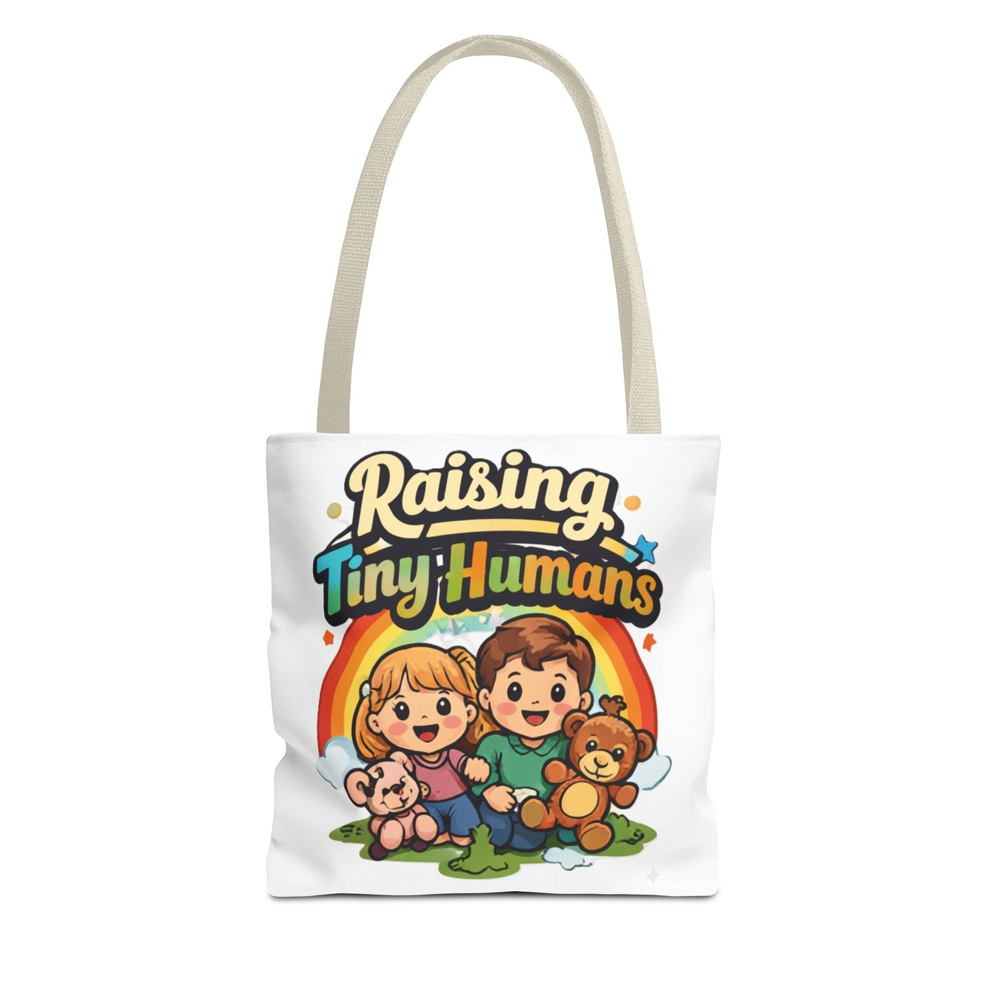 👜 Raising Tiny Humans Tote Bag – Cute Mom Life Carry-All