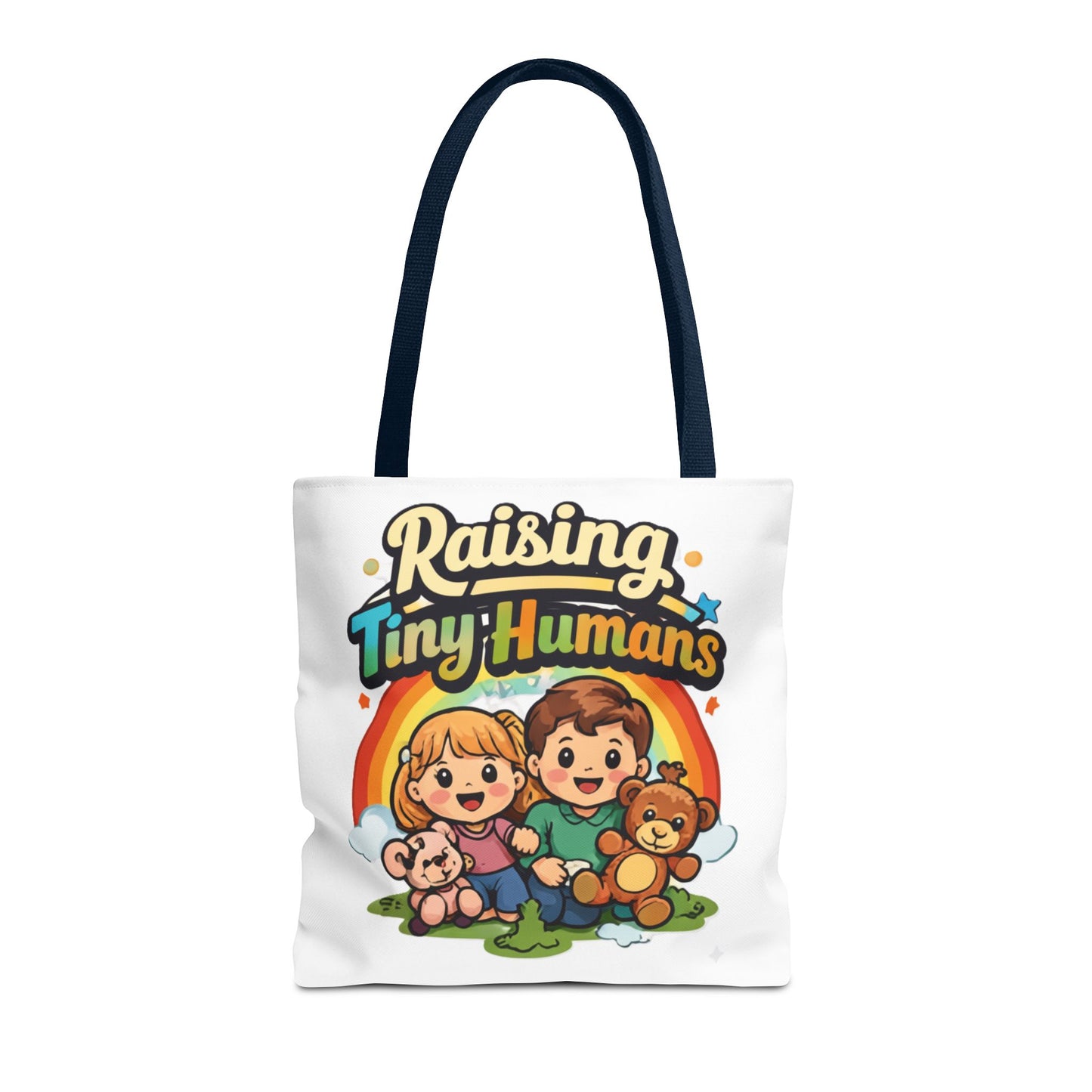 👜 Raising Tiny Humans Tote Bag – Cute Mom Life Carry-All