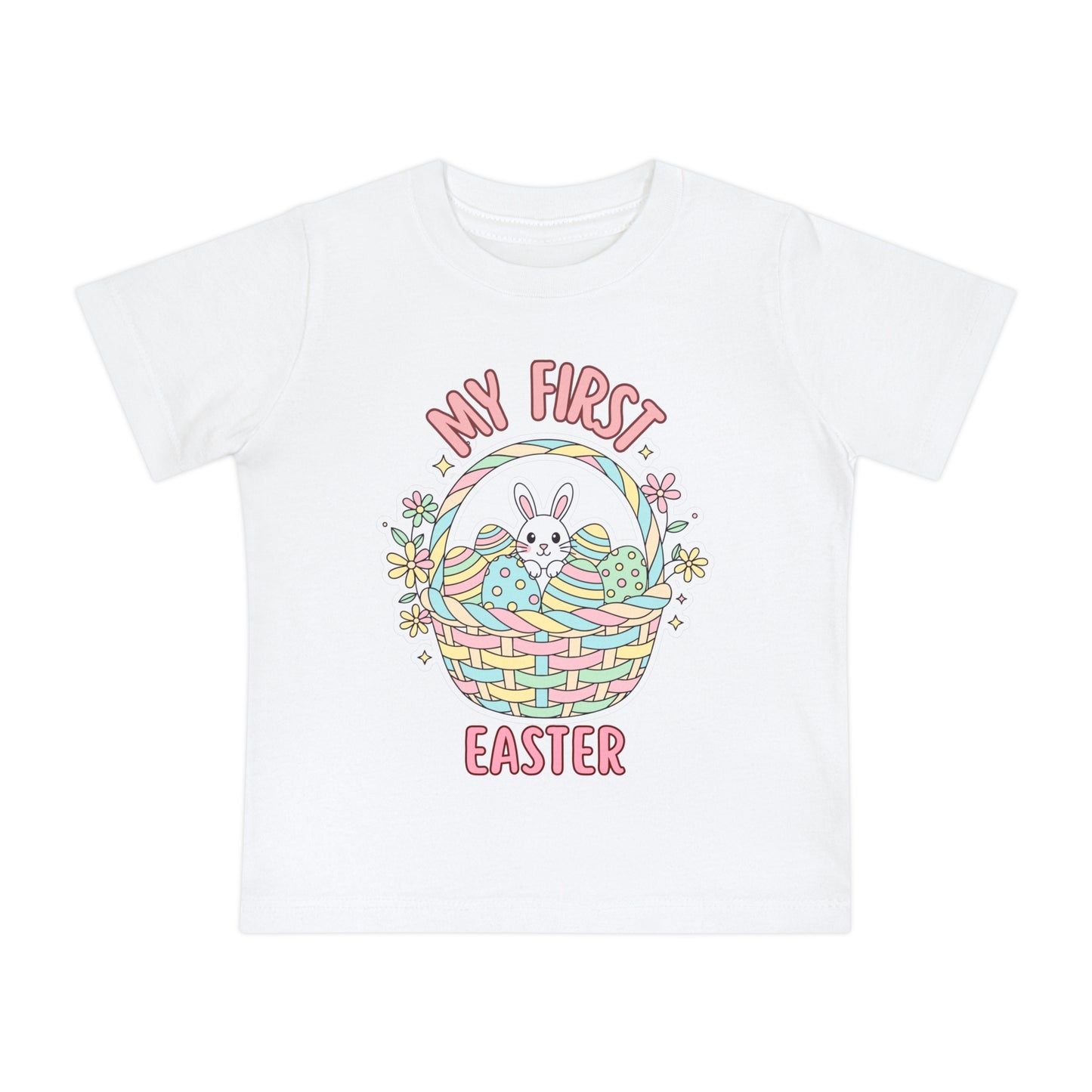 My First Easter Baby Shirt – Bunny Basket Infant Tee, Cute First Easter Outfit, Spring Baby Clothes