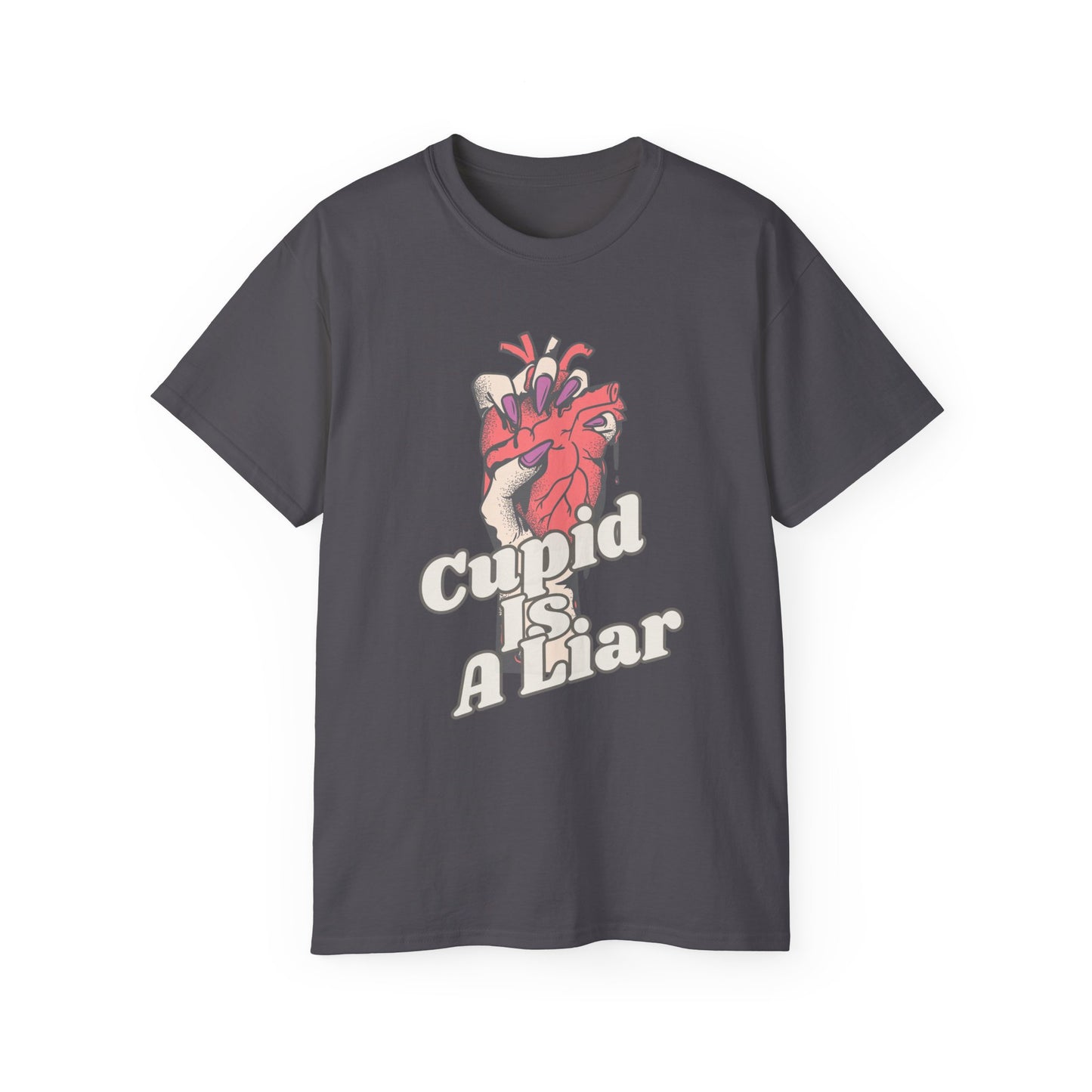 Un-Valentine Your Wardrobe: The Edgy "Cupid Is A Liar" Retro T-Shirt Collection