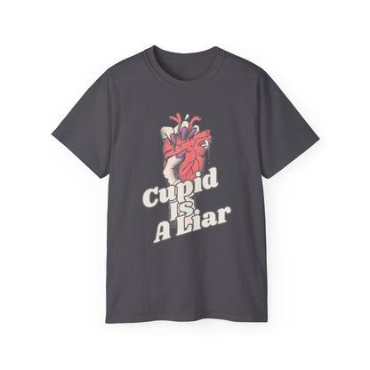 Un-Valentine Your Wardrobe: The Edgy "Cupid Is A Liar" Retro T-Shirt Collection