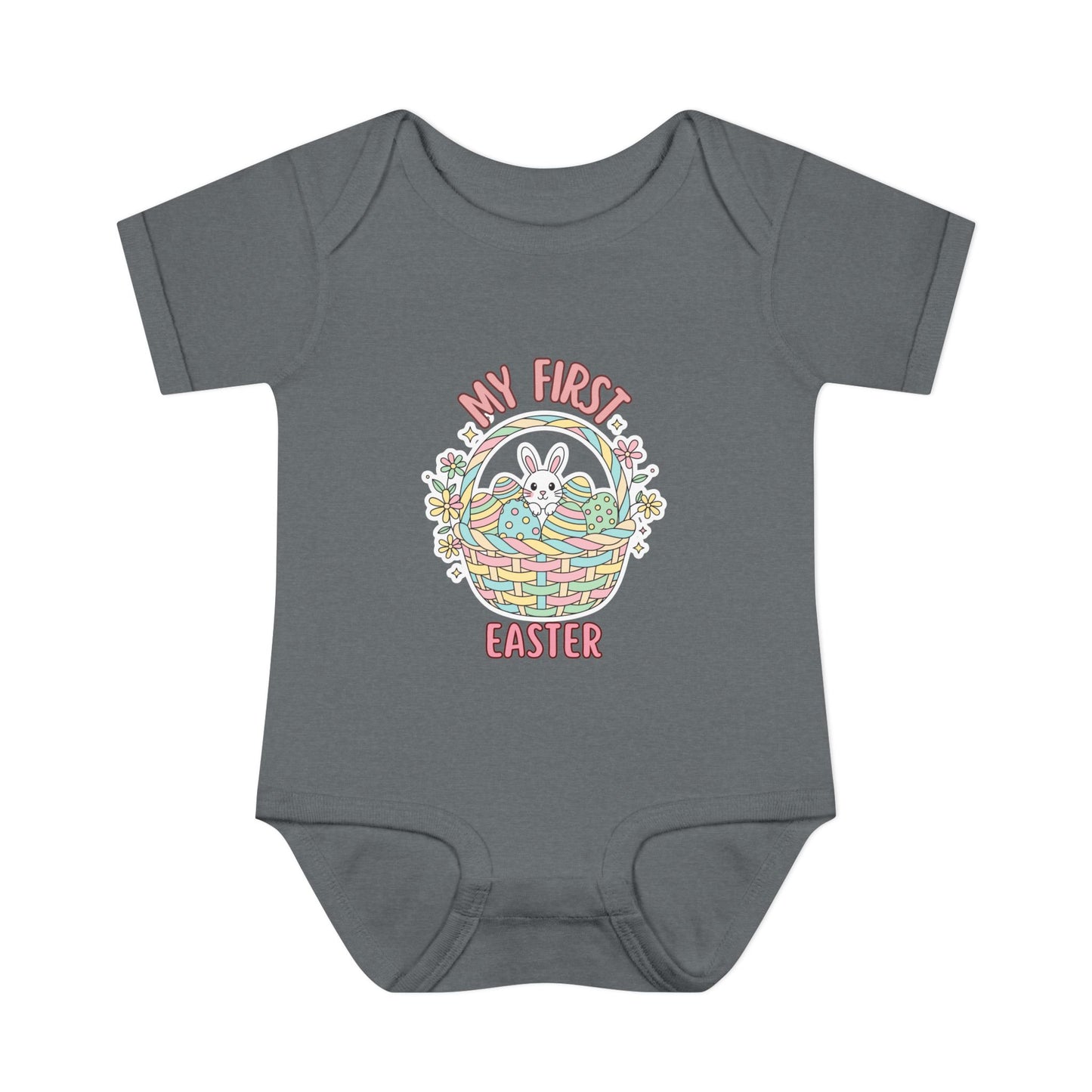 My First Easter Baby Bodysuit – Bunny Basket Onesie, Infant Easter Outfit, Newborn First Easter Gift, Spring Baby Clothes