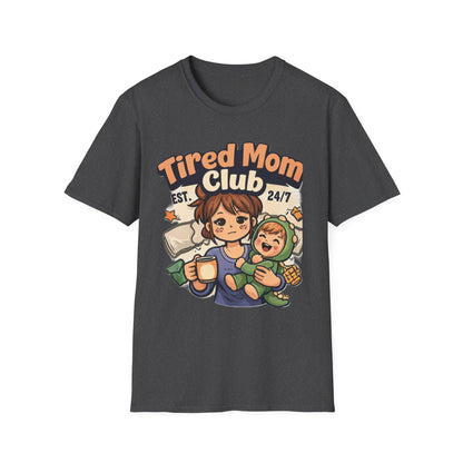 Tired Mom Club T-Shirt – Soft Mom Life Tee for Coffee-Powered Moms
