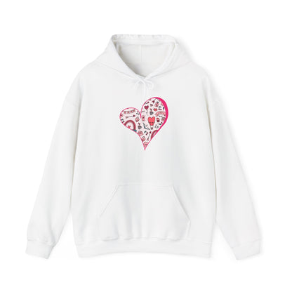 Valentine Heart Hoodie – Cozy Love Doodle Pullover for Everyday Comfort