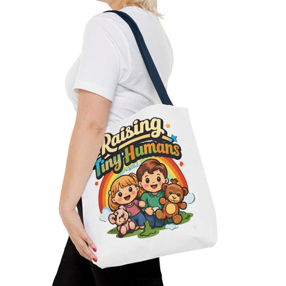 👜 Raising Tiny Humans Tote Bag – Cute Mom Life Carry-All