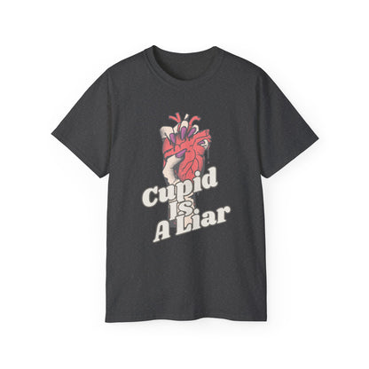Un-Valentine Your Wardrobe: The Edgy "Cupid Is A Liar" Retro T-Shirt Collection