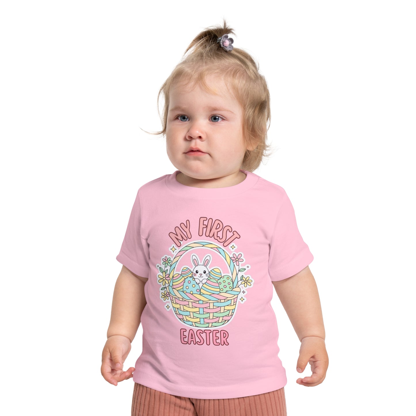 My First Easter Baby Shirt – Bunny Basket Infant Tee, Cute First Easter Outfit, Spring Baby Clothes