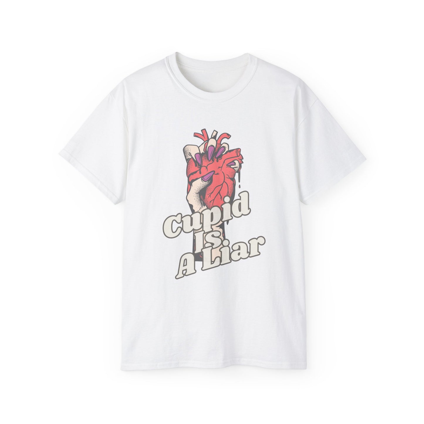 Un-Valentine Your Wardrobe: The Edgy "Cupid Is A Liar" Retro T-Shirt Collection