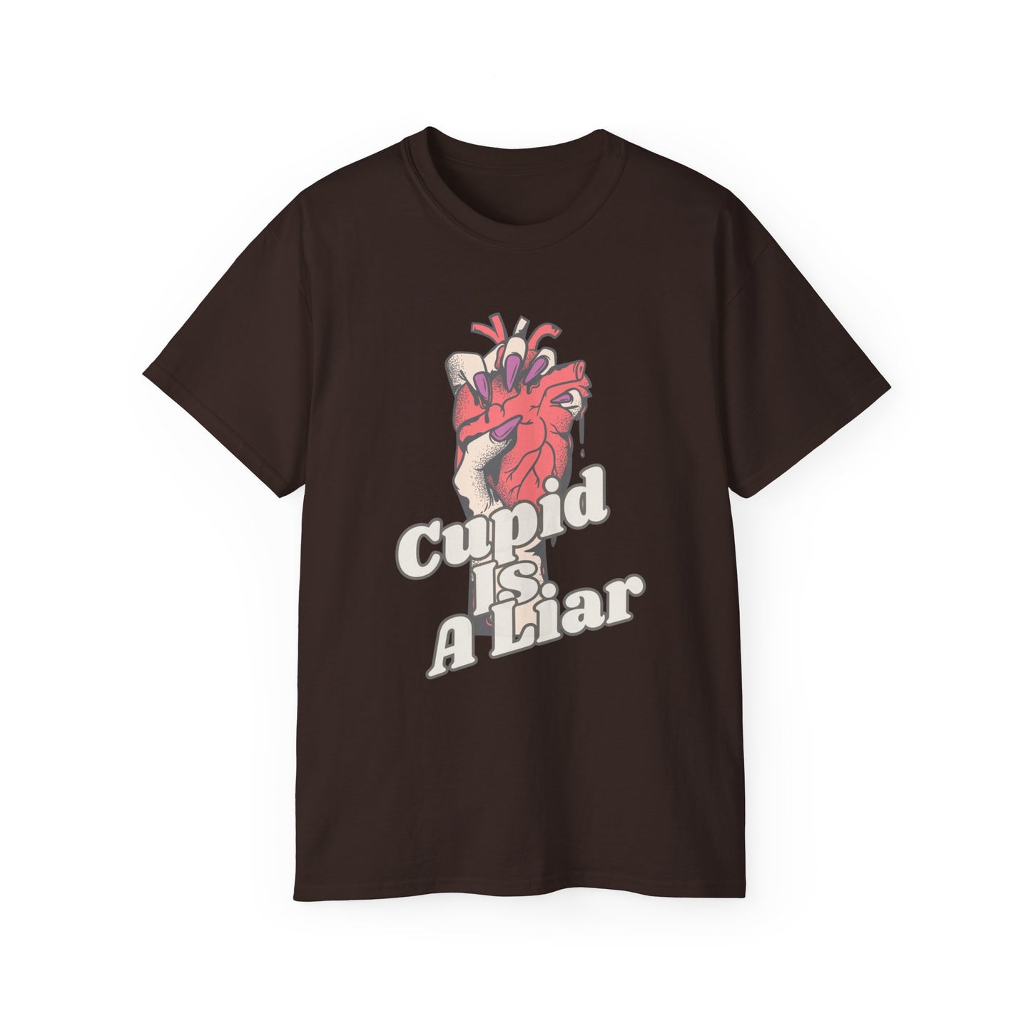 Un-Valentine Your Wardrobe: The Edgy "Cupid Is A Liar" Retro T-Shirt Collection