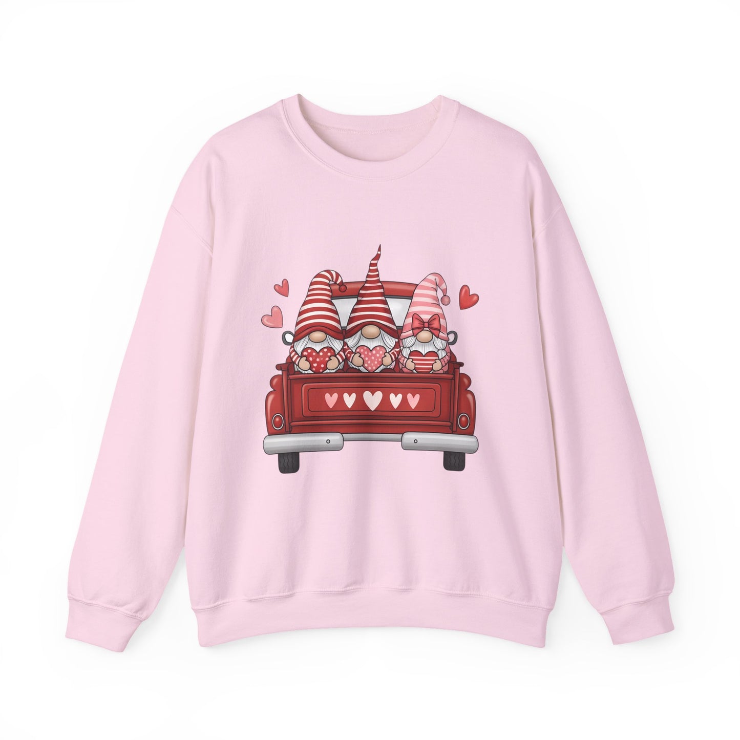 Valentine Gnome Sweatshirt – Cozy Love-Themed Pullover with Red Truck Design