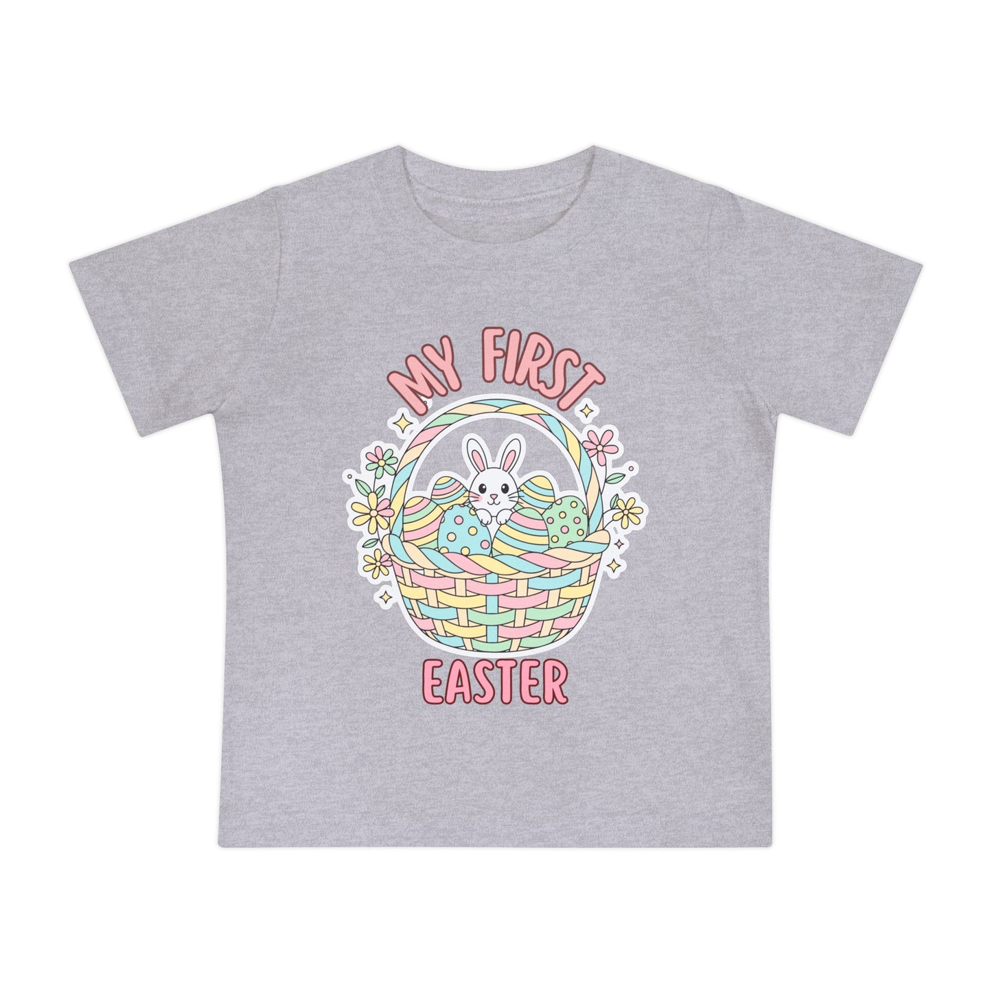 My First Easter Baby Shirt – Bunny Basket Infant Tee, Cute First Easter Outfit, Spring Baby Clothes