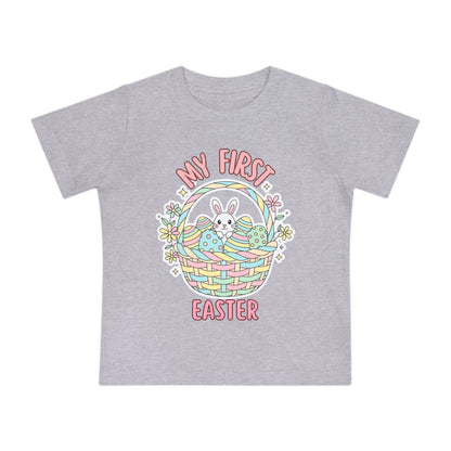 My First Easter Baby Shirt – Bunny Basket Infant Tee, Cute First Easter Outfit, Spring Baby Clothes