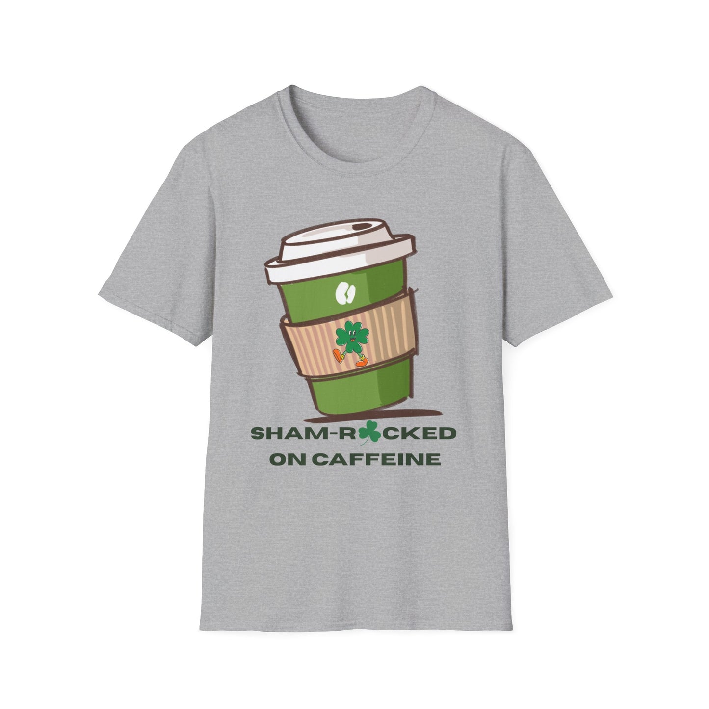 Sham-Rocked on Caffeine T-Shirt – Funny St. Patrick’s Day Coffee Shirt