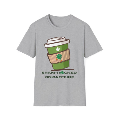Sham-Rocked on Caffeine T-Shirt – Funny St. Patrick’s Day Coffee Shirt