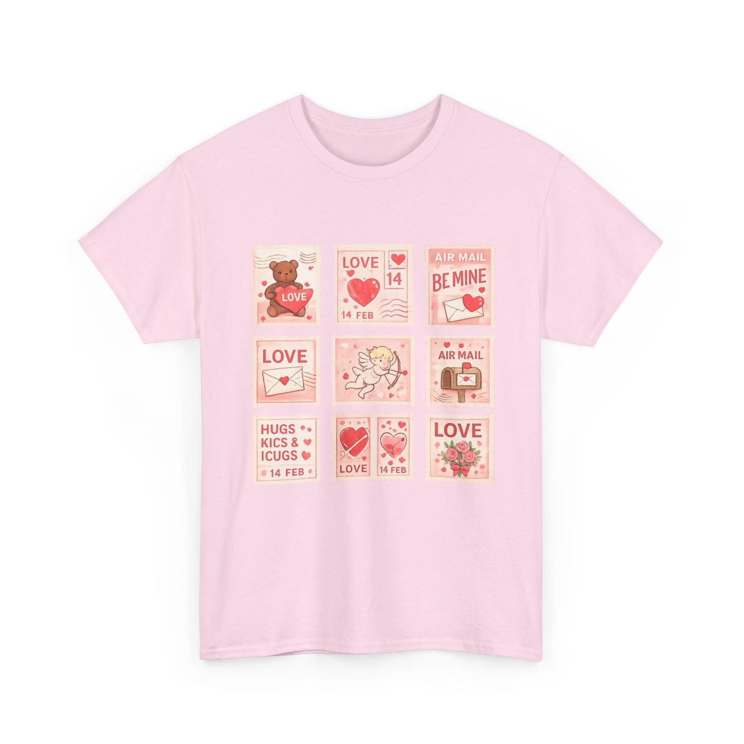 Wear Your Heart on Your Sleeve with the Vintage Valentine Stamp Collection T-Shirt