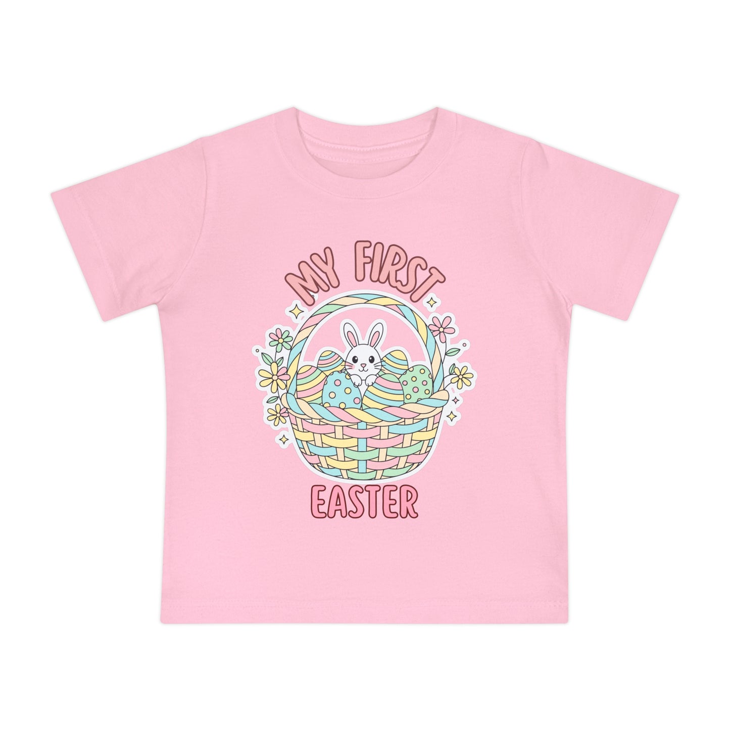 My First Easter Baby Shirt – Bunny Basket Infant Tee, Cute First Easter Outfit, Spring Baby Clothes