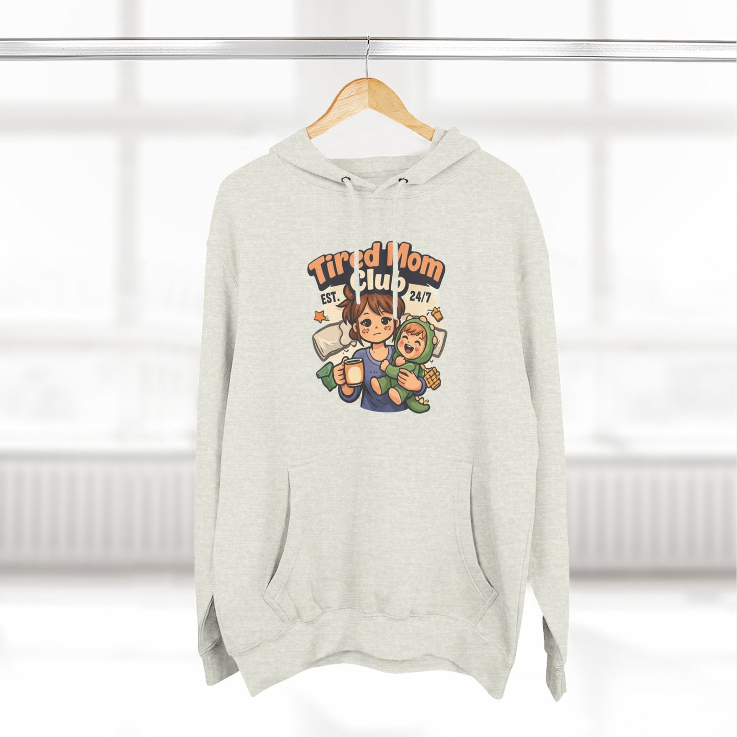 Tired Mom Club Hoodie - Cozy Mom Life Sweatshirt for Coffee-Powered Moms