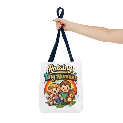 👜 Raising Tiny Humans Tote Bag – Cute Mom Life Carry-All