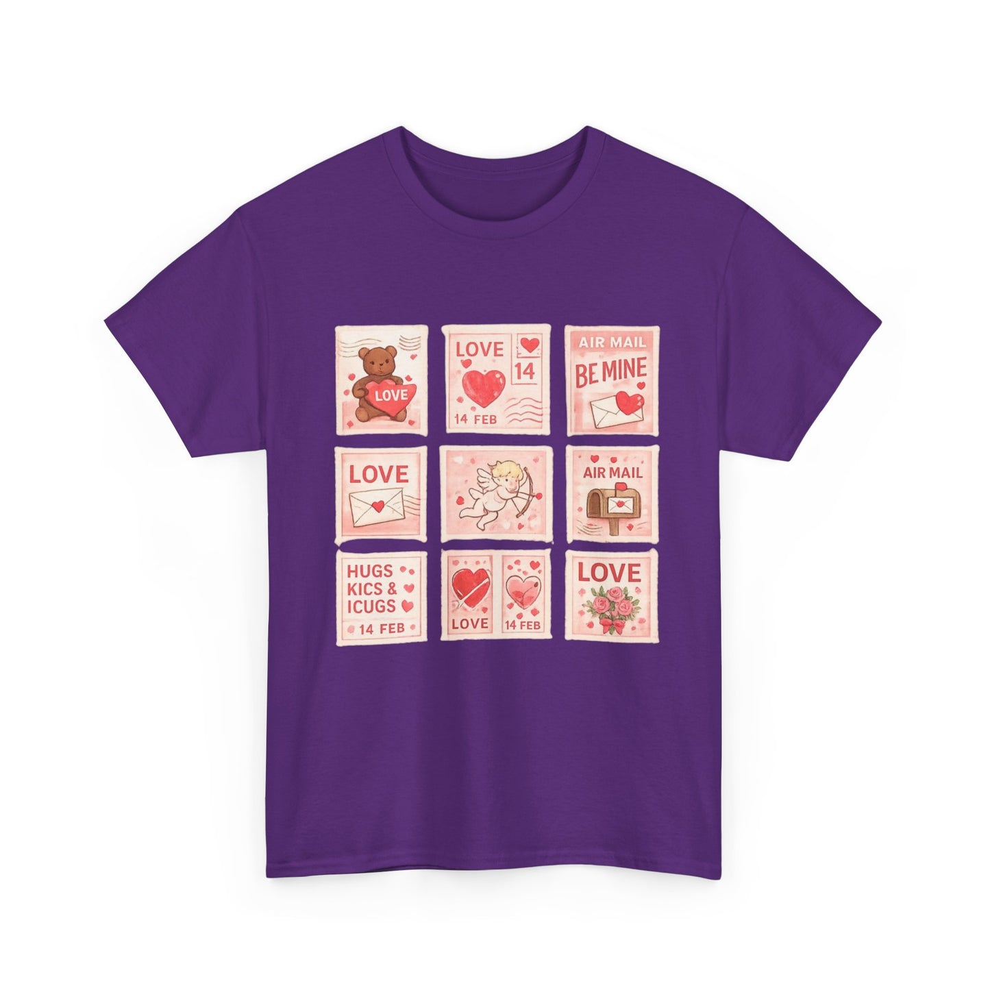 Wear Your Heart on Your Sleeve with the Vintage Valentine Stamp Collection T-Shirt