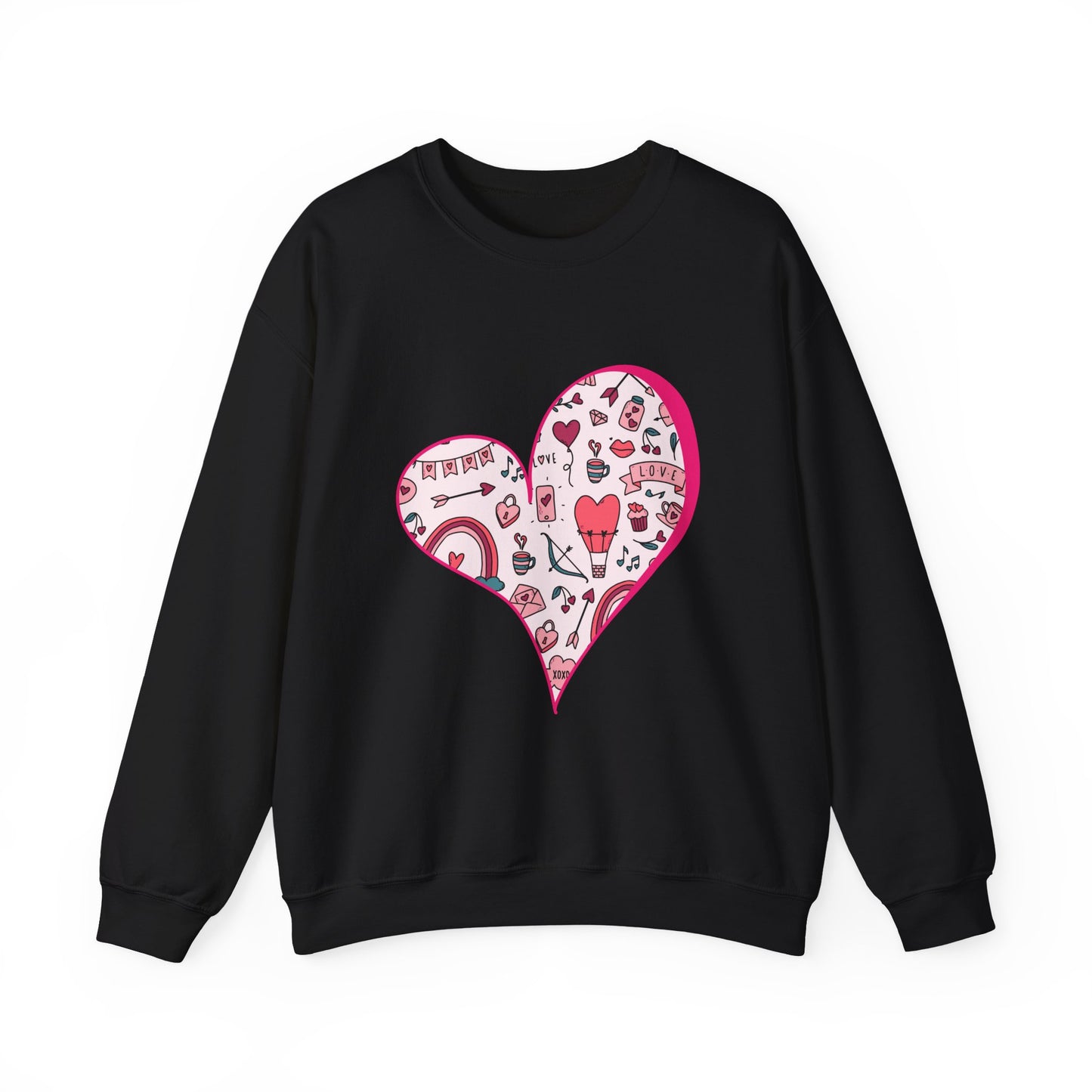 Valentine Heart Sweatshirt – Cozy Love Doodle Pullover for Everyday Wear