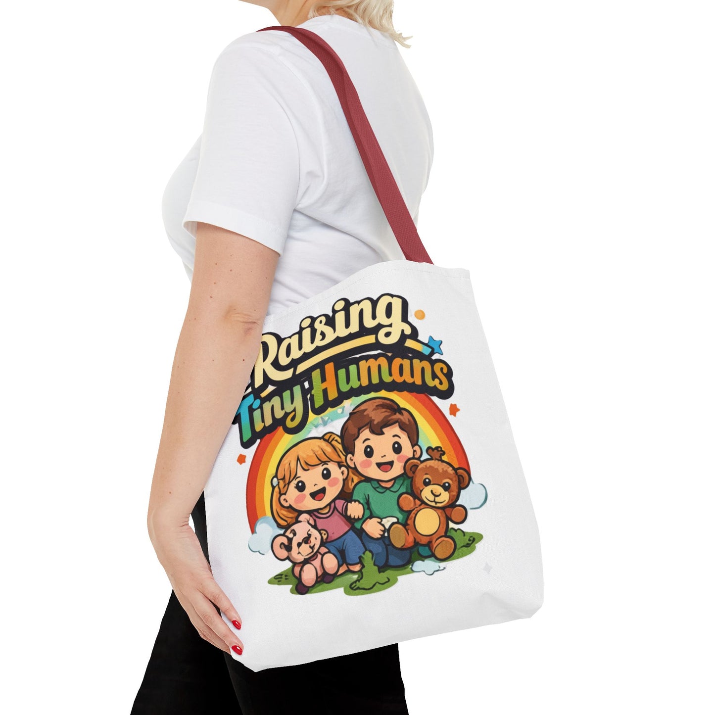 👜 Raising Tiny Humans Tote Bag – Cute Mom Life Carry-All