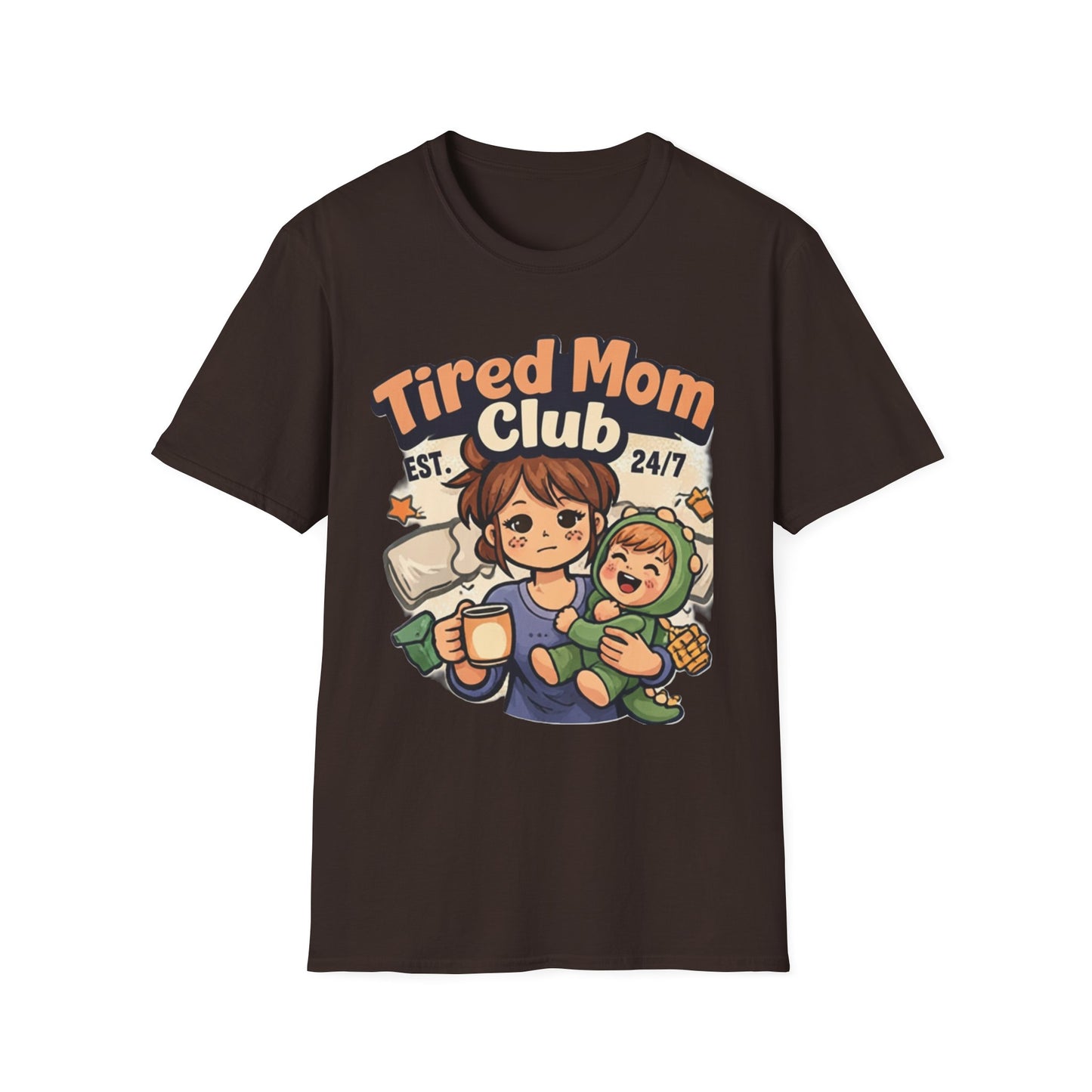 Tired Mom Club T-Shirt – Soft Mom Life Tee for Coffee-Powered Moms