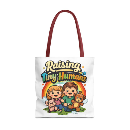 👜 Raising Tiny Humans Tote Bag – Cute Mom Life Carry-All