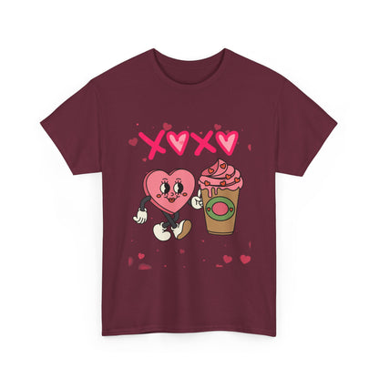 A Latte Love: The Retro "XOXO" Coffee Lover’s Valentine T-Shirt