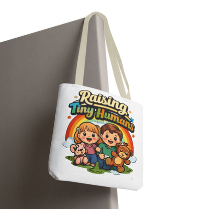👜 Raising Tiny Humans Tote Bag – Cute Mom Life Carry-All