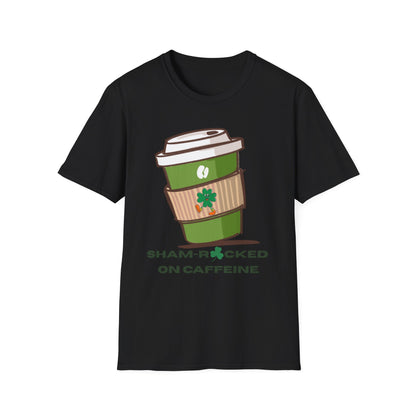Sham-Rocked on Caffeine T-Shirt – Funny St. Patrick’s Day Coffee Shirt
