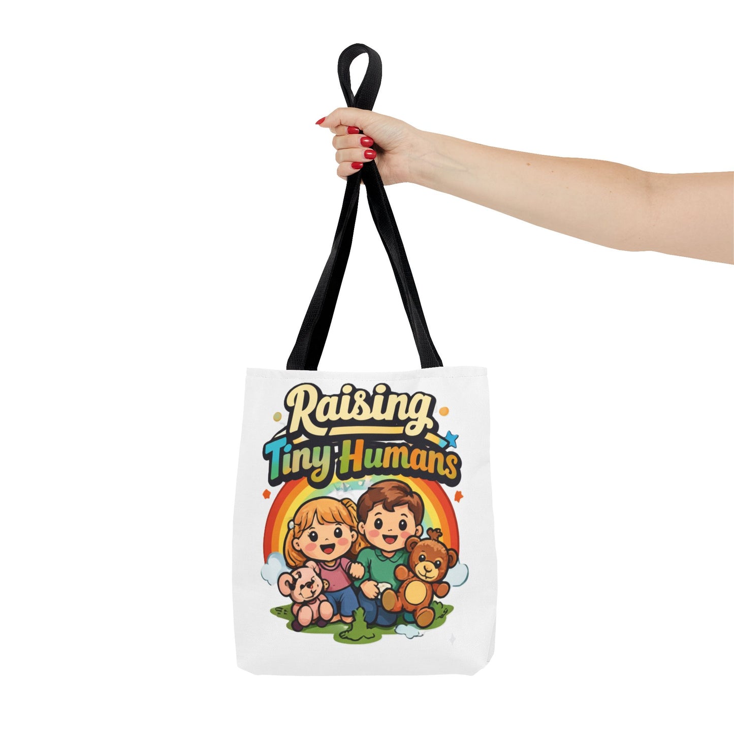 👜 Raising Tiny Humans Tote Bag – Cute Mom Life Carry-All