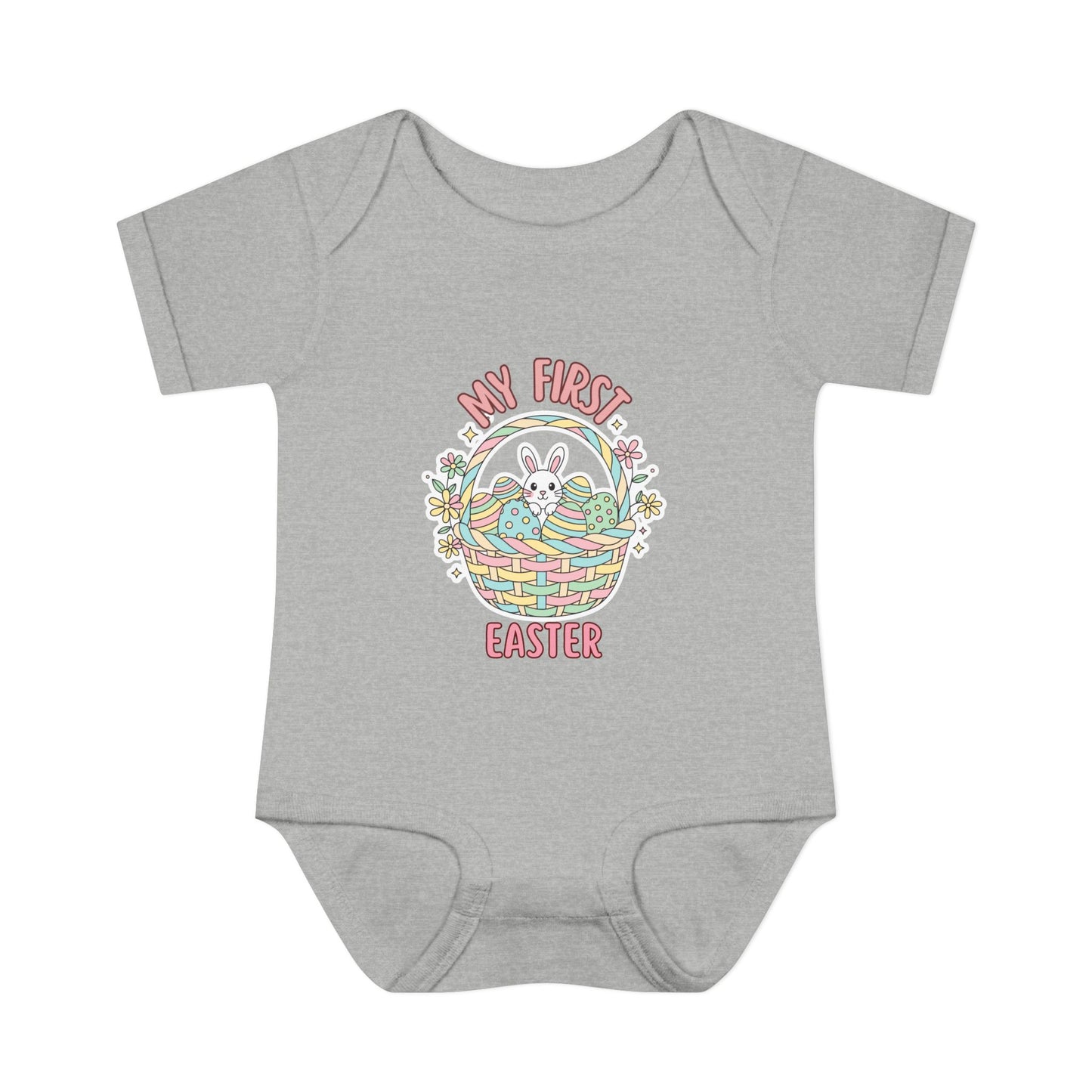 My First Easter Baby Bodysuit – Bunny Basket Onesie, Infant Easter Outfit, Newborn First Easter Gift, Spring Baby Clothes