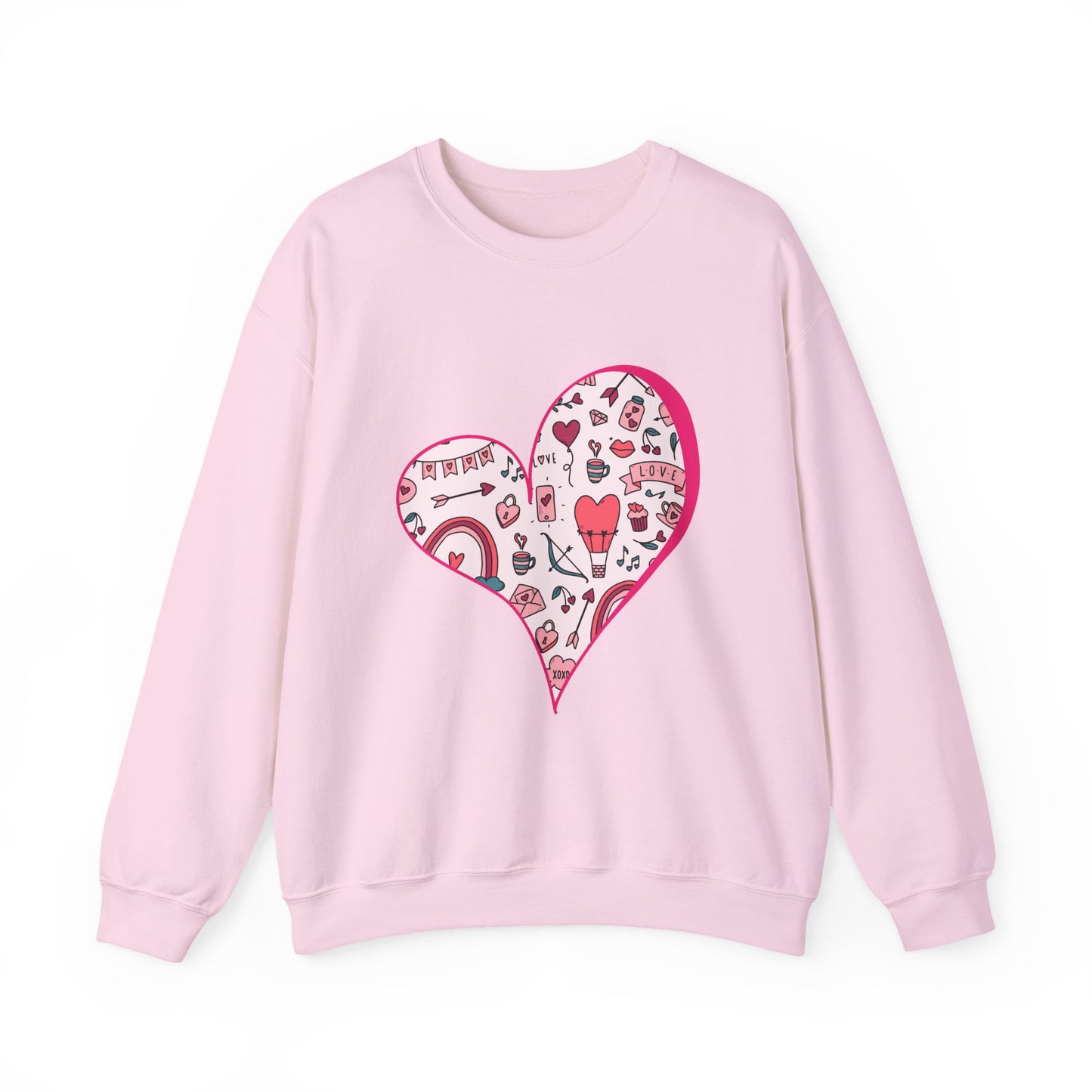 Valentine Heart Sweatshirt – Cozy Love Doodle Pullover for Everyday Wear