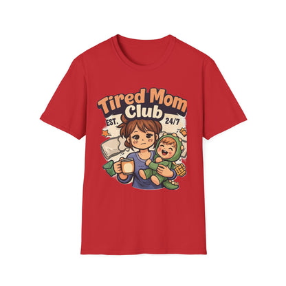 Tired Mom Club T-Shirt – Soft Mom Life Tee for Coffee-Powered Moms