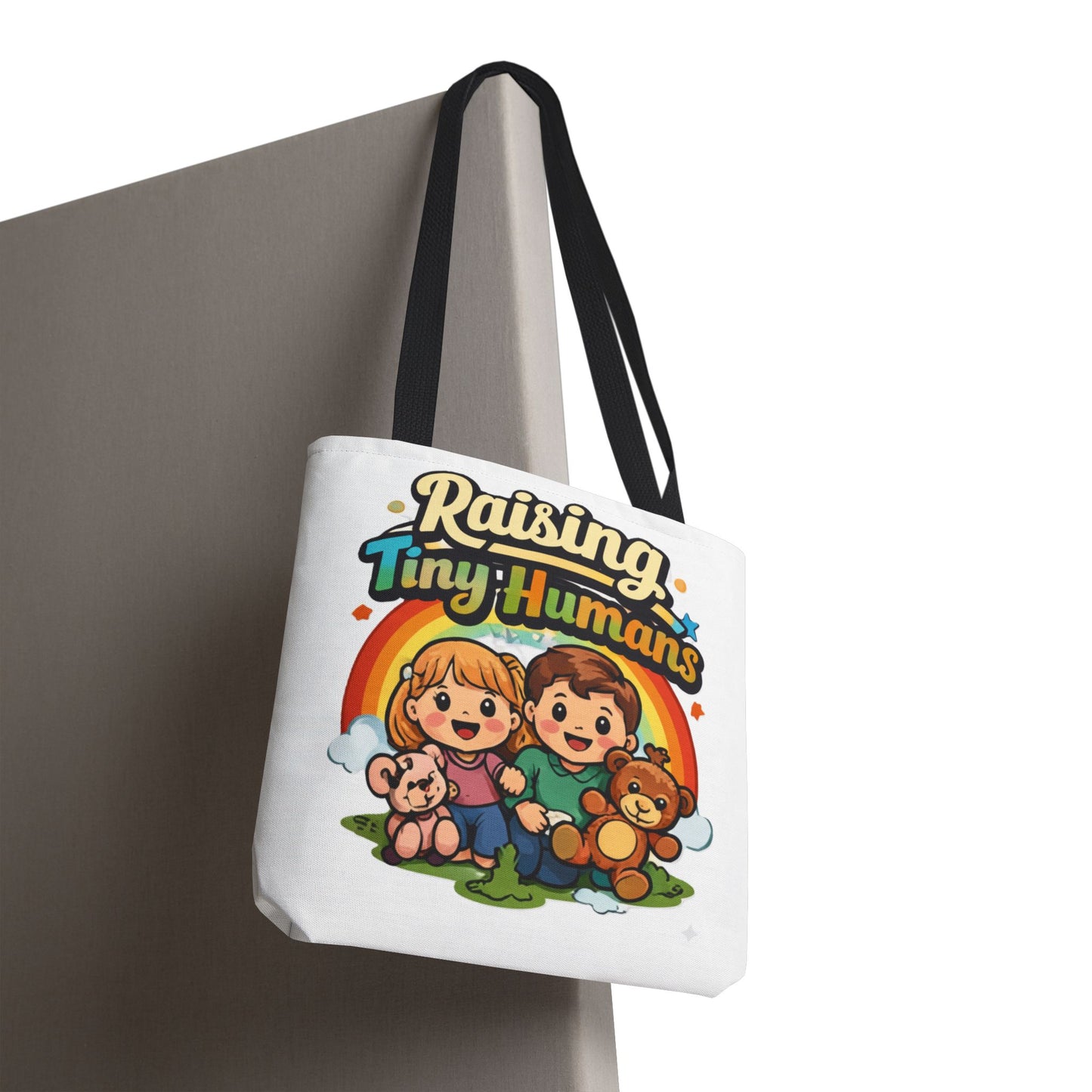 👜 Raising Tiny Humans Tote Bag – Cute Mom Life Carry-All