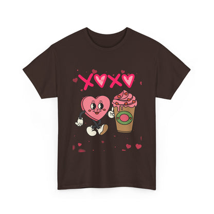 A Latte Love: The Retro "XOXO" Coffee Lover’s Valentine T-Shirt