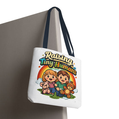 👜 Raising Tiny Humans Tote Bag – Cute Mom Life Carry-All