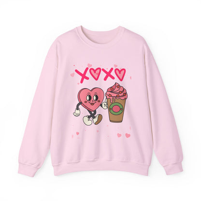 Fuel Your Heart: The Retro "XOXO" Coffee Lover’s Sweatshirt