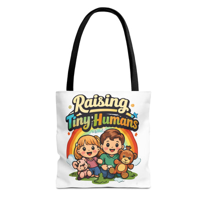 👜 Raising Tiny Humans Tote Bag – Cute Mom Life Carry-All