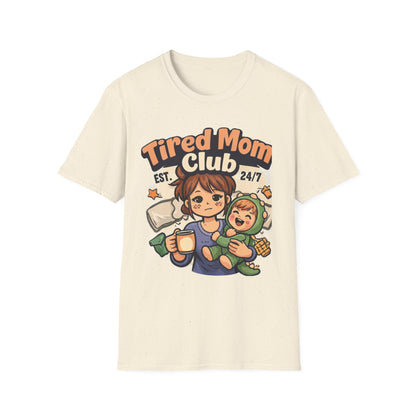 Tired Mom Club T-Shirt – Soft Mom Life Tee for Coffee-Powered Moms