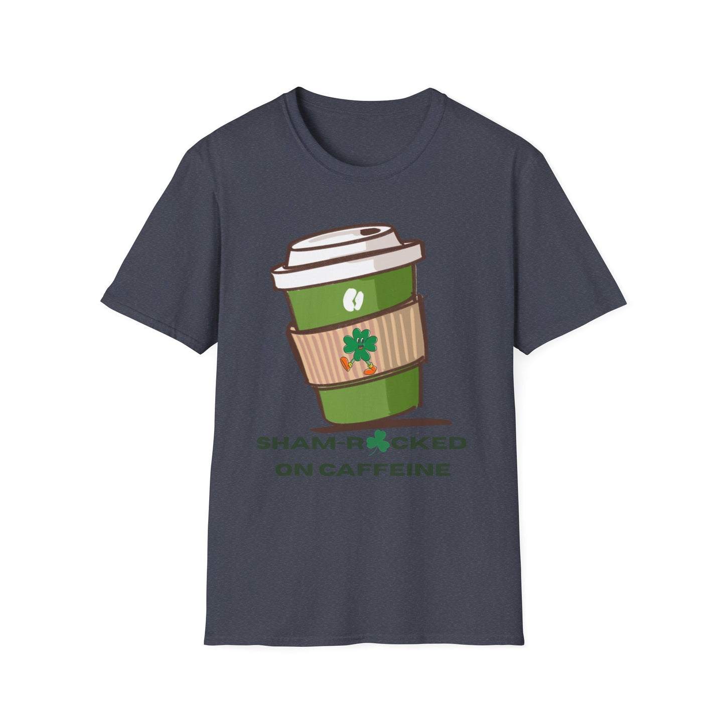 Sham-Rocked on Caffeine T-Shirt – Funny St. Patrick’s Day Coffee Shirt